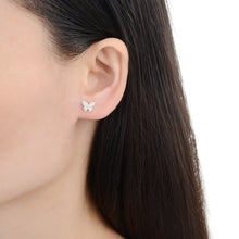 Cargar imagen en el visor de la galería, Zarcillos de Rosca Mariposa Circones en Plata 925
