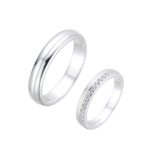 Anillos de Matrimonio Liso y con Circones en Plata 925
