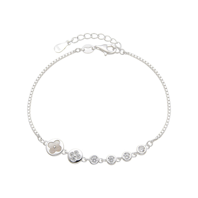 Pulsera de Flores con Circones en Plata 925