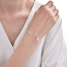 Cargar imagen en el visor de la galería, Pulsera de Corazones Morados en Plata 925
