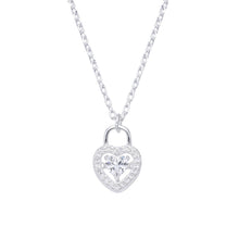 Cargar imagen en el visor de la galería, Gargantilla de Corazón en forma de Candado en Plata 925

