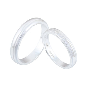 Anillos de Matrimonio Liso y con Circones en Plata 925
