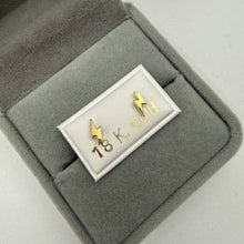 Cargar imagen en el visor de la galería, Zarcillos de Rosca Italiano de Rayito en Oro 18k
