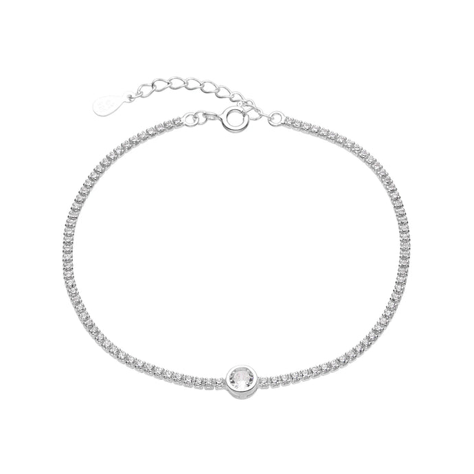 Pulsera Tennis 1.8mm con Punto de Luz en Plata 925