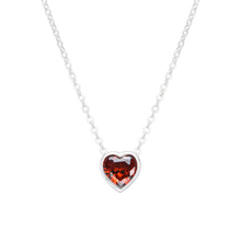 Cargar imagen en el visor de la galería, Gargantilla de Corazón Rojo 6mm en Plata 925
