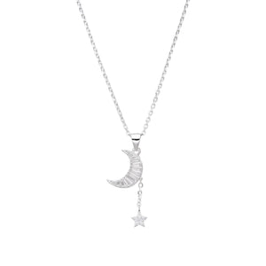 Gargantilla de Luna y Estrella en Plata 925