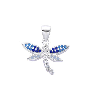 Cadena con Dije De Libélula de Colores en Plata 925