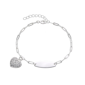 Esclava con Dije de Corazón 16cm en Plata 925