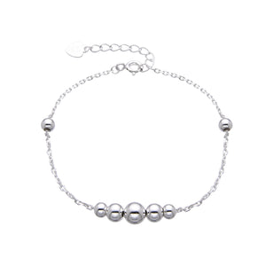 Pulsera de Bolitas con Cadena Forzantina en Plata 925