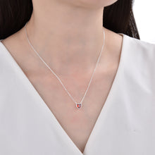 Cargar imagen en el visor de la galería, Gargantilla de Corazón Rojo 6mm en Plata 925
