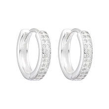 Cargar imagen en el visor de la galería, Argollas Huggies Modelo Alejandra 14mm en Plata 925
