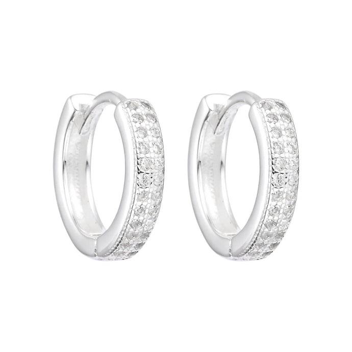 Argollas Huggies Modelo Alejandra 14mm en Plata 925