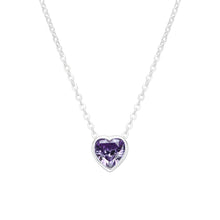 Cargar imagen en el visor de la galería, Gargantilla de Corazón Morado 6mm en Plata 925
