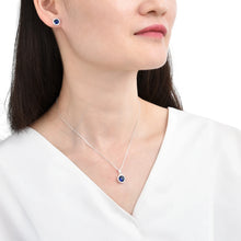 Cargar imagen en el visor de la galería, Juego Redondo Azul en Plata 925
