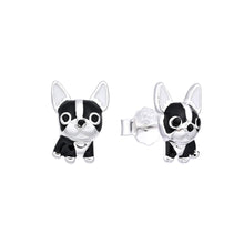 Cargar imagen en el visor de la galería, Zarcillos de Perro Bulldog Francés en Plata 925
