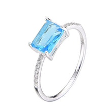 Cargar imagen en el visor de la galería, Anillo Modelo Eddy Azul Cielo en Plata 925
