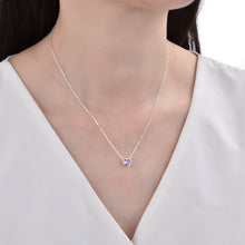 Cargar imagen en el visor de la galería, Gargantilla de Corazón Morado 6mm en Plata 925
