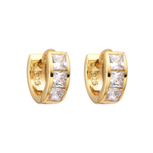 Cargar imagen en el visor de la galería, Argollas Huggies 9mm Modelo Rene en Plata 925 con Baño de Oro
