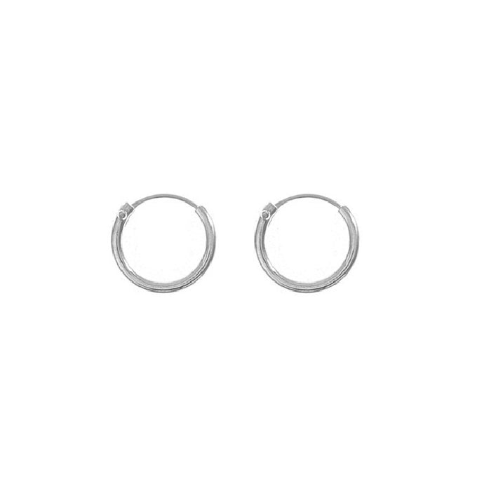 Argollas Lisas Cierre Clásico 10mm (1.2) en Plata 925