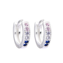 Cargar imagen en el visor de la galería, Argollas Huggies de Colores 12mm en Plata 925
