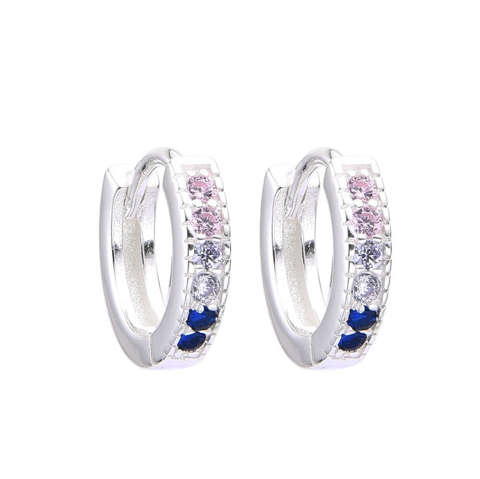 Argollas Huggies de Colores 12mm en Plata 925