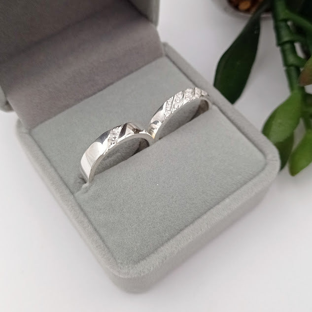 Aros de Matrimonio con Circones en Plata 925