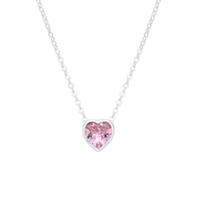 Cargar imagen en el visor de la galería, Gargantilla de Corazón Rosado 6mm en Plata 925
