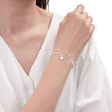 Cargar imagen en el visor de la galería, Pulsera Doble de Corazones y Estrellas en Plata 925

