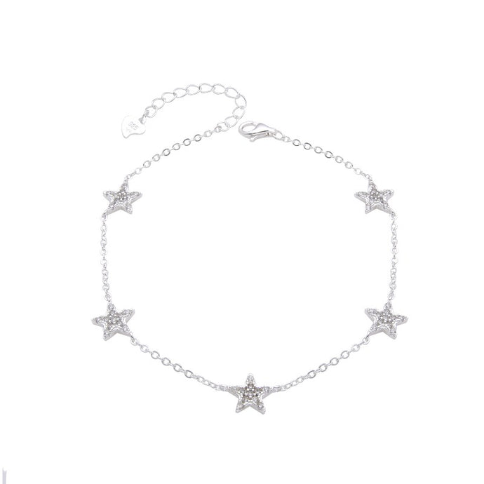 Pulsera de Estrellas con Circones en Plata 925