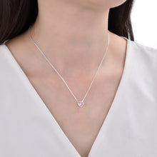 Cargar imagen en el visor de la galería, Gargantilla de Corazón Rosado 6mm en Plata 925
