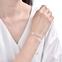 Cargar imagen en el visor de la galería, Pulsera Doble con Corazón Trebol e Infinito en Plata 925
