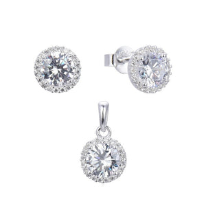 Juego Redondo Blanco en Plata 925