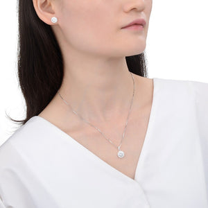 Juego Redondo Blanco en Plata 925