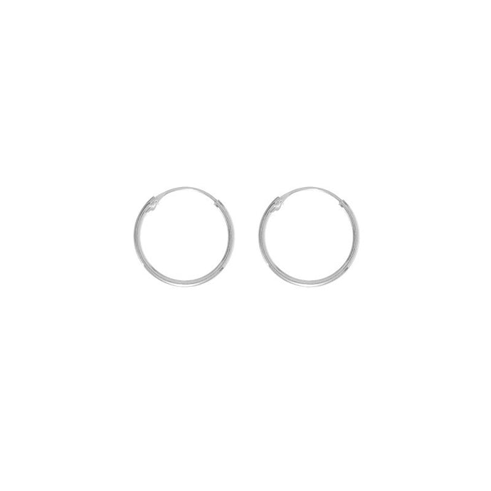 Argollas Lisas Cierre Clásico 14mm (1.5) en Plata 925