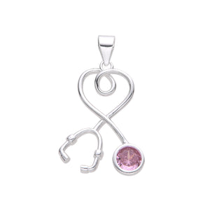Cadena con Dije de Estetoscopio en Plata 925