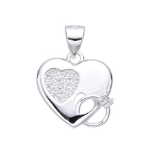 Cargar imagen en el visor de la galería, Cadena con Dije Corazón y Anillo en Plata 925
