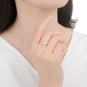 Anillo Ajustable de Corazón Blanco en Plata 925