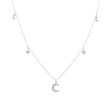 Cargar imagen en el visor de la galería, Gargantilla de Lunas y Estrellas en Plata 925
