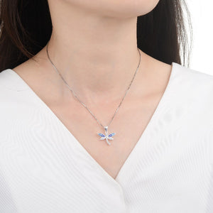 Cadena con Dije De Libélula de Colores en Plata 925