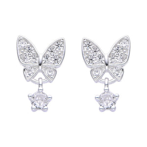 Zarcillos de Mariposa con Circones en Plata 925
