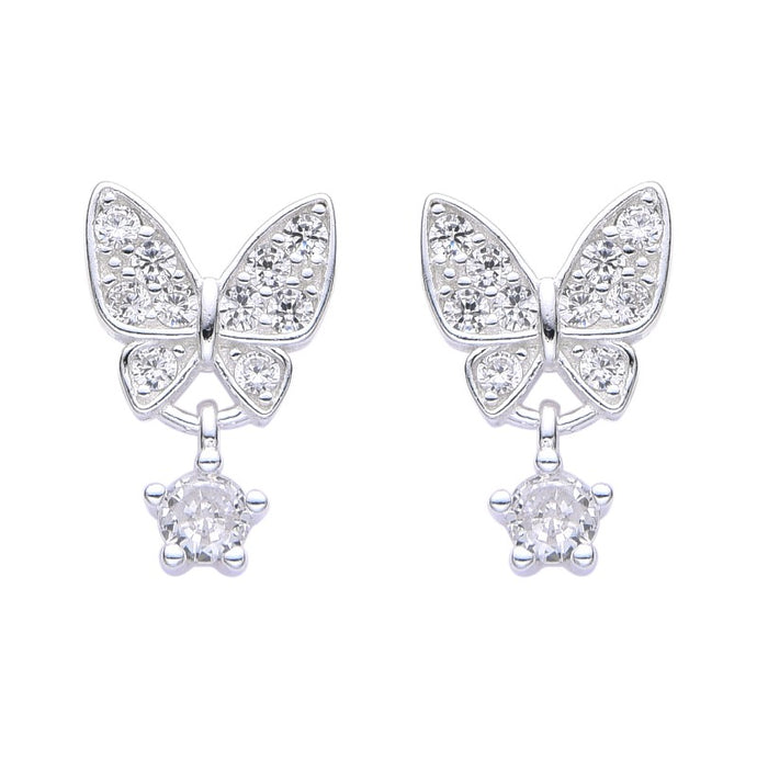 Zarcillos de Mariposa con Circones en Plata 925