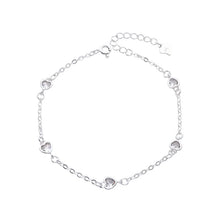Cargar imagen en el visor de la galería, Pulsera de Corazones con Punto Luz en Plata 925
