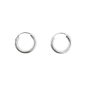 Argollas Lisas Cierre Clásico 12mm (2.0) en Plata 925
