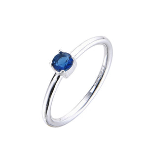 Anillo Punto Luz 4mm Azul en Plata 925