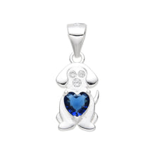 Cargar imagen en el visor de la galería, Cadena con Dije Perrito y Circón Azul en Plata 925
