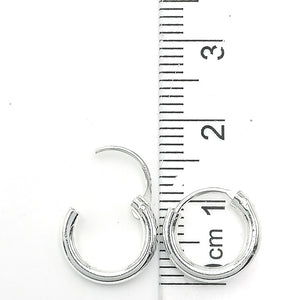 Argollas Lisas Cierre Clásico 12mm (2.0) en Plata 925