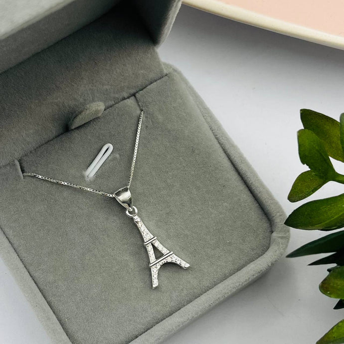 Cadena con Dije de Torre Eiffel en Plata 925