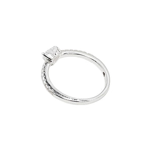 Anillo Solitario de Corazón Blanco en Plata 925