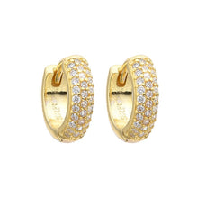 Cargar imagen en el visor de la galería, Argollas Huggies 12mm Modelo July en Plata 925 con Baño de Oro
