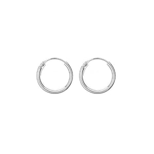 Argollas Lisas Cierre Clásico 14mm (2.0) en Plata 925